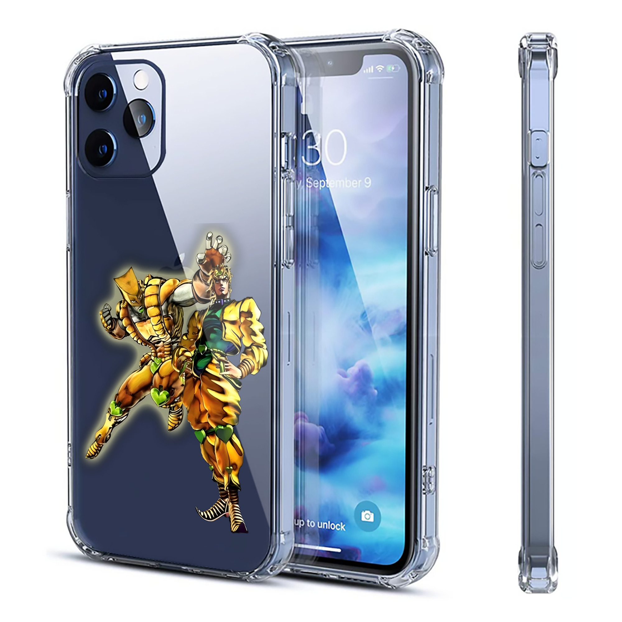 （画像用） ジョジョの奇妙な冒険 ディオ?ブランドー JoJo's Bizarre Adventure Dio Brando 【iPhone 12シリーズ対応】透明スマホケース（クリアソフトケース）